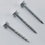 Galvanized large flat head, screw shank, diamond point iron clout nail screw nails BWG10X2” 3.4X50.8MM