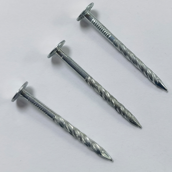 Galvanized large flat head, screw shank, diamond point iron clout nail screw nails BWG10X2” 3.4X50.8MM