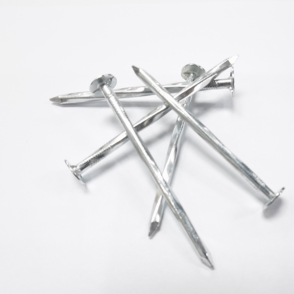 Galvanized large flat head, twisted shank, diamond point iron clout nail BWG11X2-1/2” 3.05X63.1MM