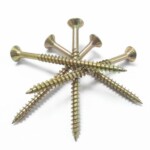 Galvanized Yellow zinc plating Countersunk head with Anti-slip gear  Chipboard screw  Fiberboard screw M5.5X80MM