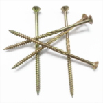 Galvanized Yellow zinc plating Countersunk head with Anti-slip gear  Chipboard screw  Fiberboard screw M4.6X100MM