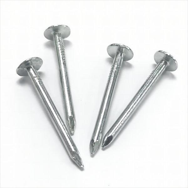 Galvanized large flat head, smooth shank, diamond point iron clout nails BWG11X1-1/2” 3.0X38MM