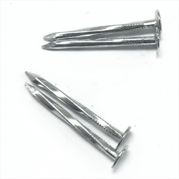 Galvanized large flat head, Twist screw shank, diamond point iron screw nails clout nails BWG10X1-3/4” 3.4X45MM