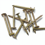 Galvanized Yellow Colored zinc plating large flat head, smooth shank, diamond point iron clout nails BWG11X1-3/4” 3.0X45MM