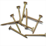 Galvanized Yellow Colored zinc plating large flat head, smooth shank, diamond point iron clout nails BWG11X1-3/4” 3.0X45MM