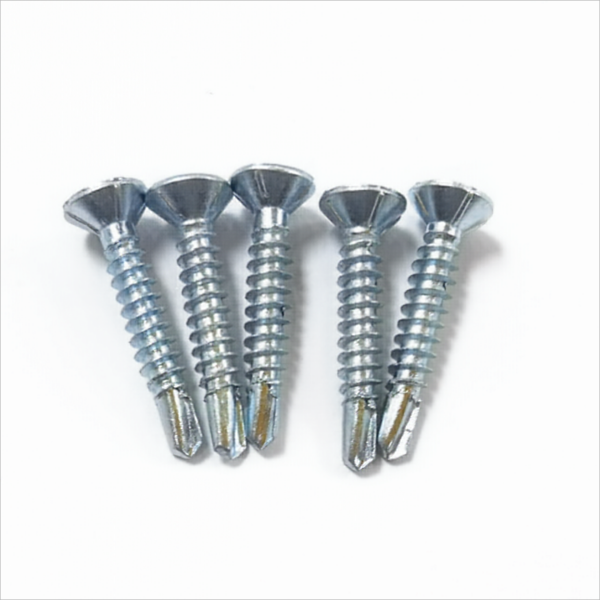 Galvanized White zinc plating Countersunk head With Anti-slip gear Self-drilling Chipboard screw  Fiberboard screw M4.2X25MM