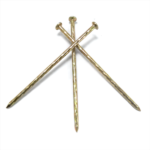 Galvanized Yellow zinc plating twisted shank, Countersunk,Checkered head, iron nails common nails screw nails 4.2x125MM BWG8X5″