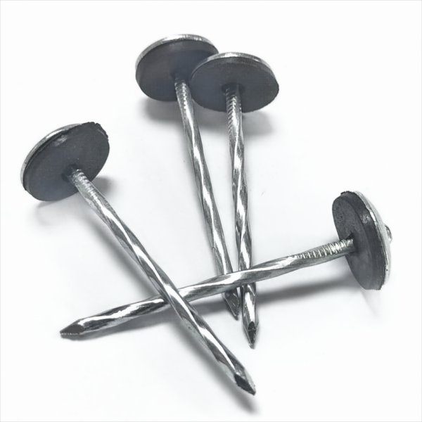 Galvanized twisted shank umbrella roofing nails with EPDM washer 3.4x70mm