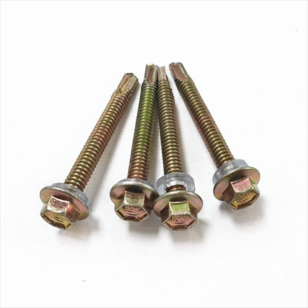 Galvanized Hexagonal self-drilling screws with washer 5.5x50MM  #12X2″